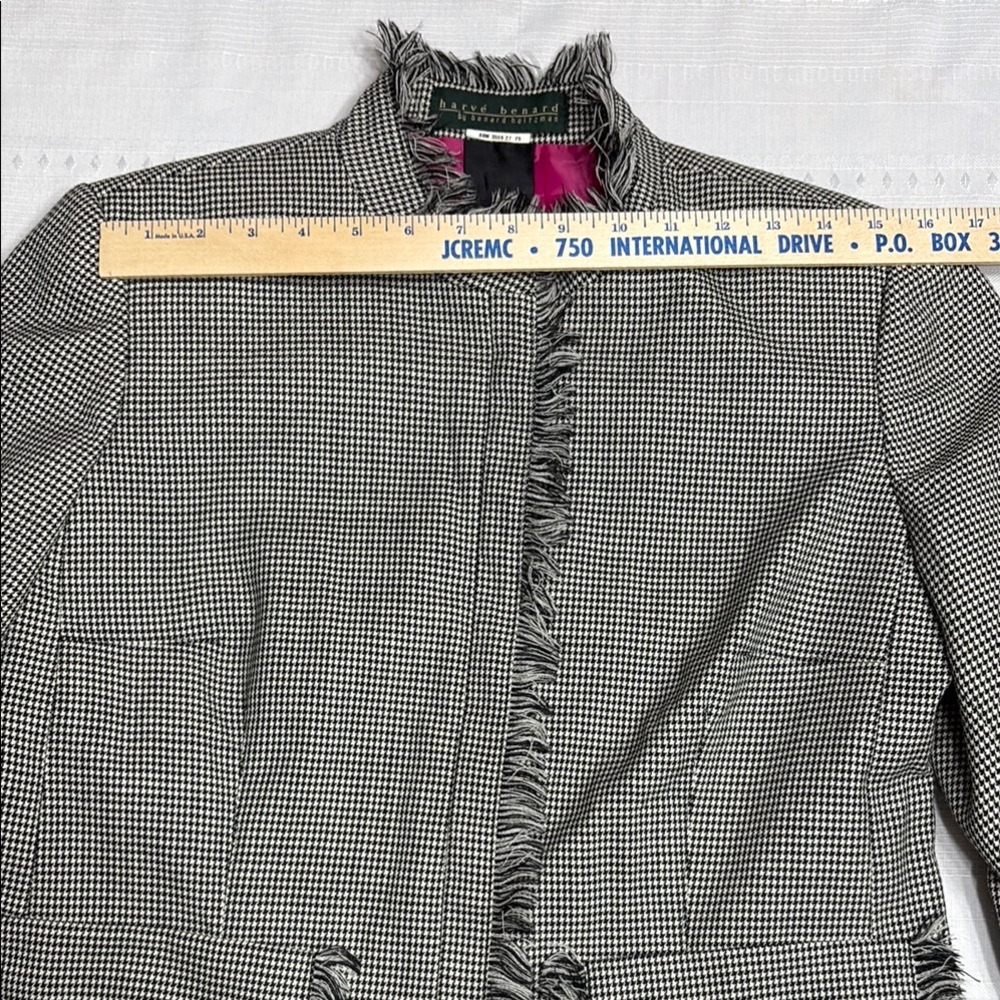 Harve Bernard Women's Gray Wool Fringed Jacket- Size Large - Picture 8 of 8